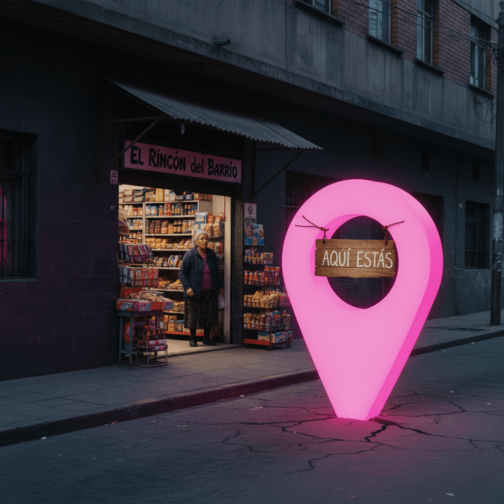 Dueño de negocio local revisando su ubicación en Google Maps desde un celular