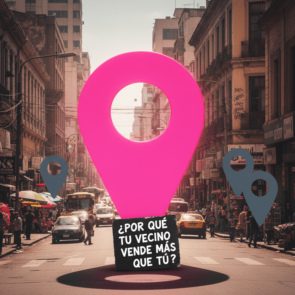 Dueño de local revisando su ubicación en Google Maps desde un celular