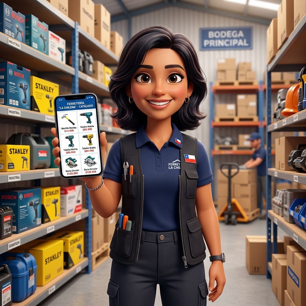 Dueño de negocio en Chile usando WhatsApp Business para cerrar una venta de forma profesional